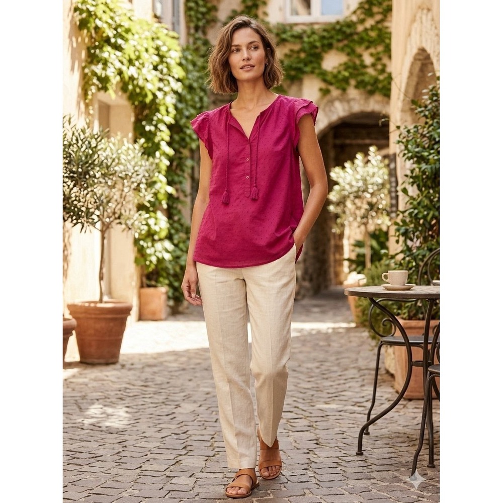 Emerson Fry Love Tomas Flutter Top Dark Pink Organic Large